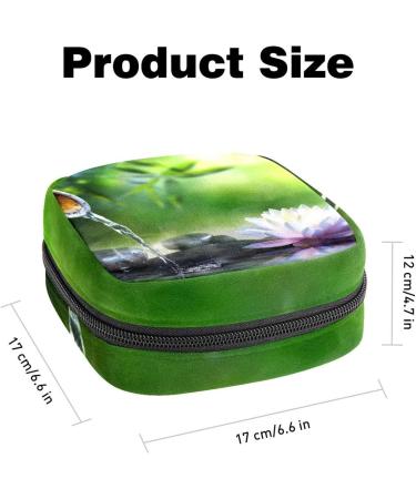 Zen Garden Waterlily Menstruation Pad Bag with Zipper | Stylish Women's Napkin & Tampon Collection Bag - Buy Online on GoSupps.com