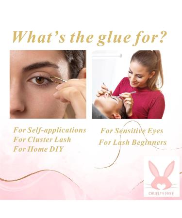 DAHPURE Hypoallergenic DIY Eyelash Extension Glue for Sensitive Eyes - Waterproof, No Fume, Self Application - Individual Cluster Lash Adhesive for Home Use - Buy Online on GoSupps.com