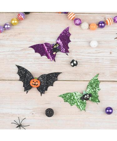 hgnxa Halloween w Hair Pins Halloween Hair ws Clip Bat Pattern utique Clip Halloween Barrette Accessories for Girls Purple green - Buy Online on GoSupps.com