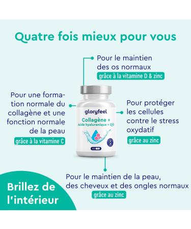 Marine Collagen + Hyaluronic Acid & Q10 120 Capsules Enriched with Zinc Magnesium Vitamins B12 D3 A & C Premium Collagen Complex for Skin Hair & Joints* No Additives - Buy Online on GoSupps.com