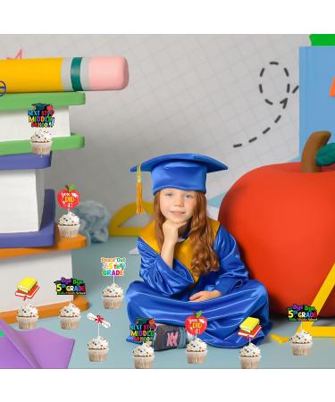Fangleland 24 Pieces 5th Grade Graduate Cupcake Toppers 2024- Bye Bye 5th Grade Hello Middle School Graduation Decorations for Boys and Girls Next Stop Middle School Graduation Party Supplies - Buy Online on GoSupps.com