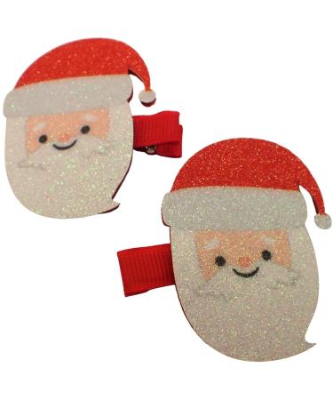 Topkids Accessories Christmas Hair Clips for Girls Hair Clips Women Festive Themed Crocodile Clips Hair Pairs and Single Small Hair Clips Christmas Polar Bear and Penguin Curl Clips (Derpy Santa)