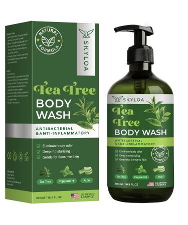 Antifungal Body Wash: Tea Tree Body Wash Soap - Natural Tea Tree Oil Body Wash for Jock Itch Acne Ringworm Athletes Foot Eczema Body Odor - 500ml
