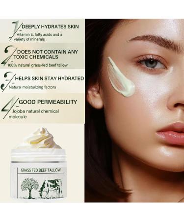 Ueseinl Beef Tallow for Skin Tallow Face Moisturizer 100% Organic Beef Tallow Blam Grass Fed Tallow Face Cream Moisturizer Body Lotion Skin Care for All Skin Types - Buy Online on GoSupps.com