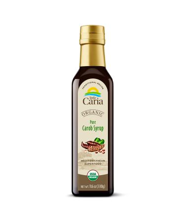 Little Caria ORGANIC CAROB Syrup Extract - USDA ORGANIC, Mediterranean SUPERFOOD, No Added Sugar, No Additives, 11.6 oz