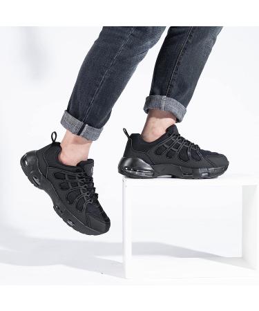 LARNMERN Men's Non Slip Work Shoes - Air Cushion Sneakers for Restaurant, Chef, Kitchen | Wide Width, Size 10, Black - Buy Online on GoSupps.com