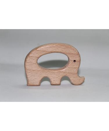 Jet New Wooden Elephant Animal Baby Teether Organic Baby Teething Soothe Babies Soft Infant chew Toy