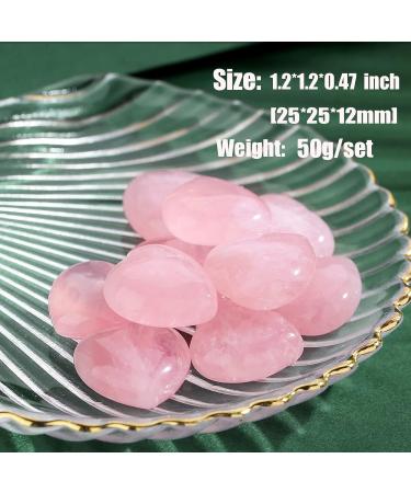 Xiannvxi 5pcs Rose Quartz Heart Crystals - Love & Healing Stones for Meditation - Natural Reiki Gemstones - Buy Online on GoSupps.com