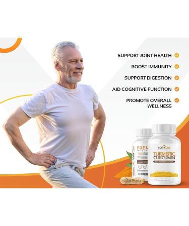 Organic Turmeric & Ginger Capsules with BioPerine - Joint & Digestive Support with 95% Curcuminoids - Immune Boost - Black Pepper Extract - Buy Online on GoSupps.com