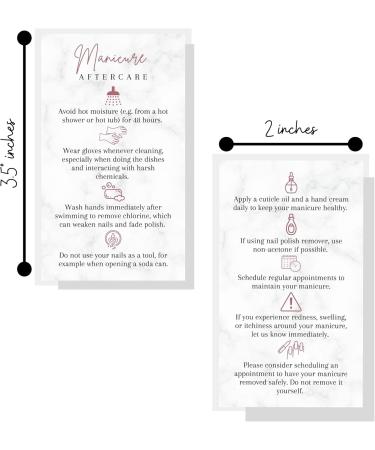Manicure Aftercare Instruction Cards | 50pk | Business Card Size Nail Salon Handout for Nail Care after Manicure or Pedicure matches loyalty Marble and Mauve Design How to protect your manicure cards - Buy Online on GoSupps.com