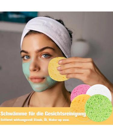 72 Pieces Reusable Compressed Facial Sponges - 4 Color Makeup & Cleaning Round Sponges for Flawless Skin - Buy Online on GoSupps.com