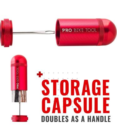 PRO BIKE TOOL Tubeless Tire Repair Kit - Fast Puncture Fix for MTB and Road Bikes - Includes Plugger Tool, Plugs, Storage Canister - 5 Bacon, 5 Black Strips - Red - Buy Online on GoSupps.com