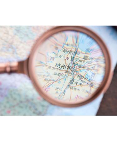 Magnifying Glass 10X Handheld Magnifier Metal Handle Bronze Crafts Reading Magnifying Glass for Kids Science Small Gift - Buy Online on GoSupps.com