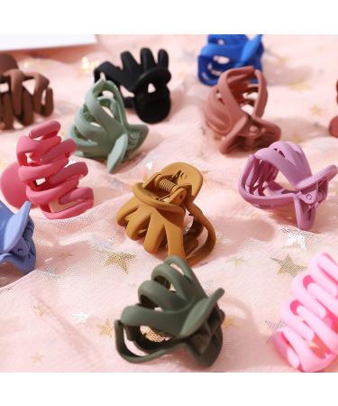 12 Small Octopus Hair Clips for Women - 1.57 Inches No Slip Jaw Clips - Strong Hold Hair Clamps - Multicolor Matte Hair Clips - Buy Online on GoSupps.com