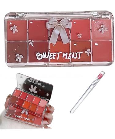 Pastoralist 10 color lip palette jelly lip gloss palette 10 color moisturizing lip palette high pigmented lipstick palette long lasting lip gloss vibrant lip gloss for women and girls - Buy Online on GoSupps.com