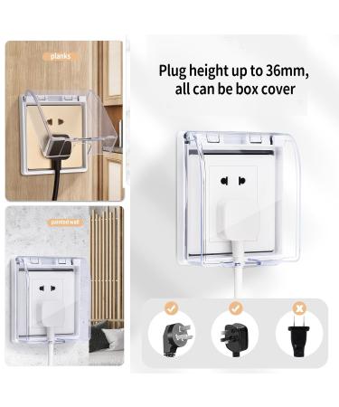 Sipiris Self-Adhesive Socket Cover - 86 Wall Switch Splash Protection Box (4 Pack) | Waterproof Socket Safety Cover for Home & International Use - Buy Online on GoSupps.com