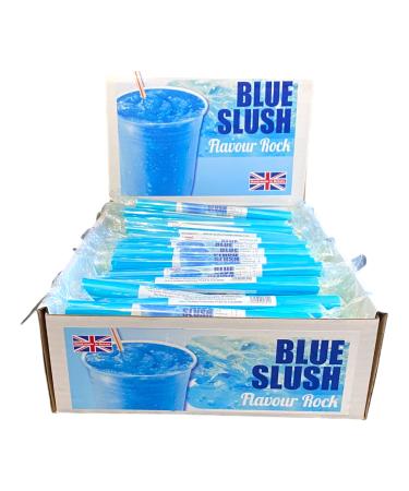 100 X Blue Slush Rock Sticks Handmade Traditional Rainbow Classic Sweets Retro Seaside Gift Wholesale Confectionery
