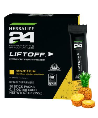 HERBALIFE24 Liftoff: Pineapple Push (30 Stick Packs) Nutrition for The 24-Hour Athlete Energy Supplement Natural Flavor with Other Natural Flavors Certified for Sport Certified Vegetarian