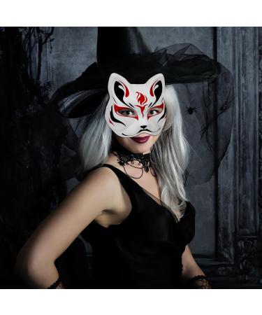 10 Aboofan Unmalte Cat DIY Masks - Paintable White Paper Half Masks for Halloween | Unfinished Hand-Painted Crafts - Buy Online on GoSupps.com