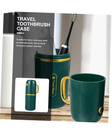 Travel Toothbrush Storage Box & Organizer | Children's Toothbrush Holder Cup | Mouthwash Cups | Green PP Rack - 20.5x12x7CM - Buy Online on GoSupps.com