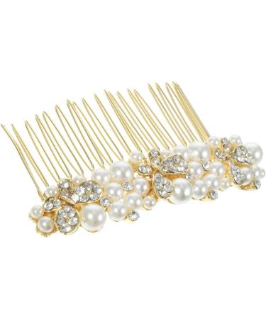 FRCOLOR Pearl Hair Pin alloy rhinestone hair side bridal headdress rhinestone hair combs for diamond hair crystal hair Hair piece bride rhinestones Pearl Side Comb - Buy Online on GoSupps.com