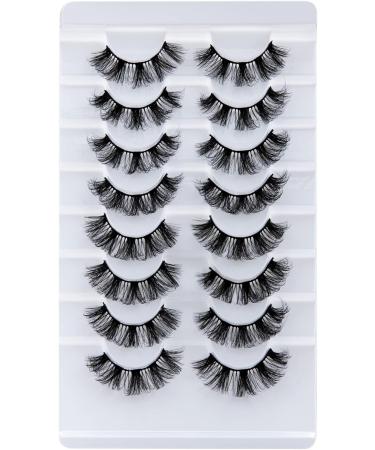 Leipple 8D Mink False Eyelashes - 8 Pairs Natural Waterproof Reusable Lashes | Faux Mink Eyelashes (QZ-35) - Buy Online on GoSupps.com