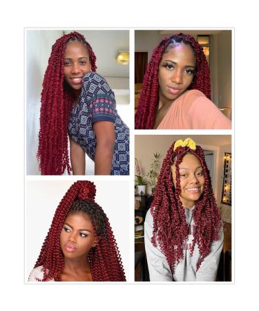 Passion Twist Hair 24 Inch 7 Packs Water Wave Crochet Hair Briads Burgundy Red Bug Color | Pre-looped Braiding Hair Synthetic Crochet Hair - 24in (Pack of 7) BUG - Buy Online on GoSupps.com