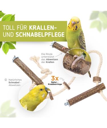 Exciting Climbing Rope for Birds - 3 Sliding Natural Wood Seat Rods for Budgies Nymphicus & More | International Shipping Available - Buy Online on GoSupps.com