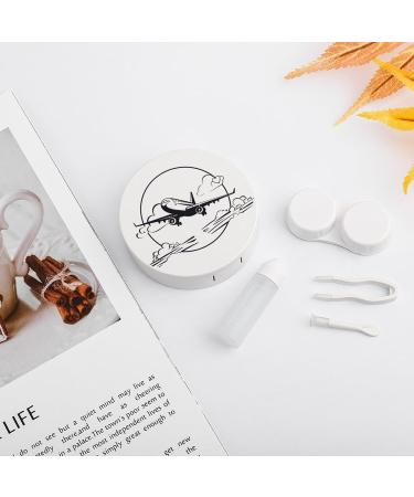Airplane Contact Lens Case with Mirror - Portable & Cute Travel Kit for Eye Contacts - Buy Online on GoSupps.com