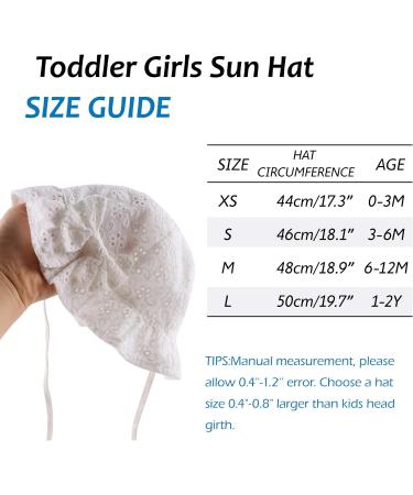XIAOHAWANG Baby Girl Sun Hat - Embroidered Flowers Toddler Bucket Hat for Infant Girls 3-6 Months (White) - Buy Online on GoSupps.com