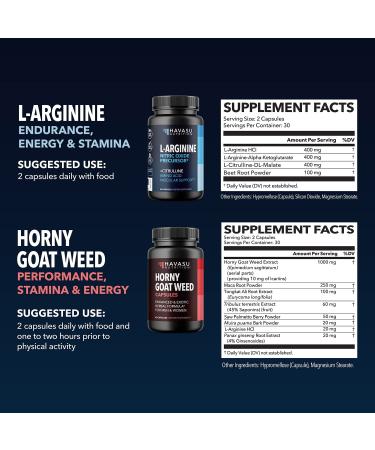 Male Enhancing Bundle: L-Arginine & Horny Goat Weed for Performance & Endurance Support - Buy Online on GoSupps.com