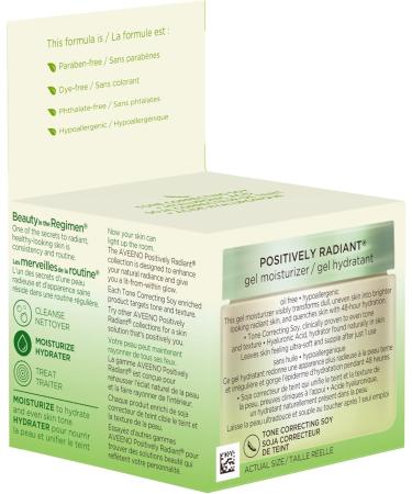 Aveeno Positively Radiant Gel Moisturizer - Dry Skin Lotion - Daily Face & Neck Cream - Hyaluronic Acid & Soy - 45 grams Day Cream - Gel - Buy Online on GoSupps.com