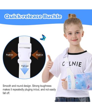 Kids Arm Sling for Shoulder Injury - Removable Shoulder Pad Blue Butterfly Design Medical Immobilizer for Girls (Small - Buy Online on GoSupps.com