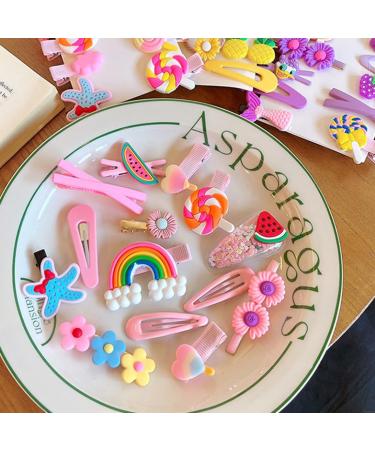28 Pcs Cartoon Hair Clips for Girls - Cute Rainbow Barrettes & Accessories for Kids | Perfect Birthday & Christmas Gift - Buy Online on GoSupps.com