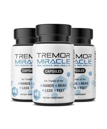 Real Science Nutrition Tremor Miracle Capsules 3 Pack- Essential Tremor Herbal Capsule Supplement for Hands, Legs, Feet, Head Tremors