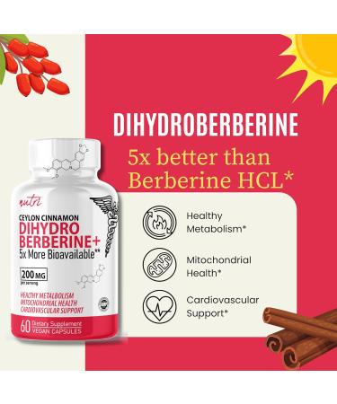 Nature's Fusions Nutri Dihydroberberine (60 Capsules) & Urolithin A Diacetate 500mg Energy Booster Supplement - Buy Online on GoSupps.com
