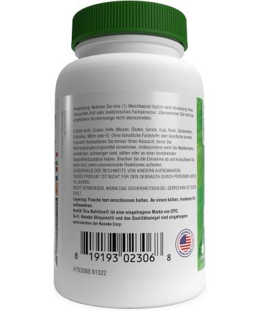 Ubiquinol 100mg | Active Coenzyme Q10 | Bioavailable Antioxidant | Kaneka Patented Formula | 60 Soft Capsules | Health Thru Nutrition - Buy Online on GoSupps.com