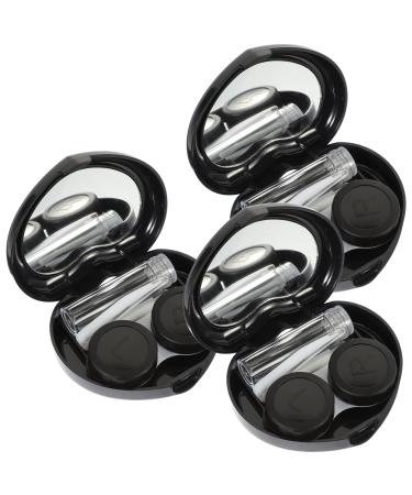 Magiclulu container carrying bag 3 sentences contact lens container Cute lentil holder set with mirror tweezers removal tool for the trip black holder mini container