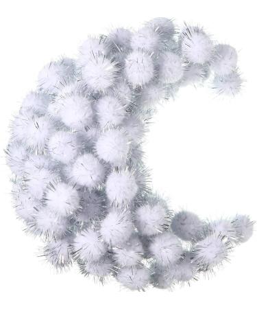 1000 Count 0.6 Inch White Glitter Pom Poms for Crafts and DIY - Fuzzy Craft Balls Hobby Supplies - Buy Online on GoSupps.com