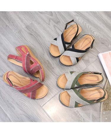 Shop Women's Wedge Sandals - Casual Open Toe Platform Ankle Strap Shoes | Premium Orthopedic Non-Slip Summer Footwear in ROOD 39 EU - Buy Online on GoSupps.com