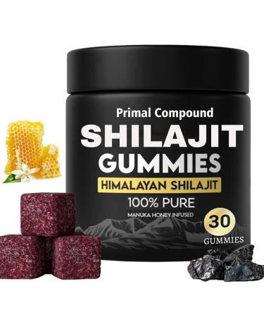 Primal Compound Shilajit Gummies for Men from The Himalayan Trace Minerals & Fulvic Acid No Added Sugar Non-GMO Energy Boost & Immune Support 30 Gummies