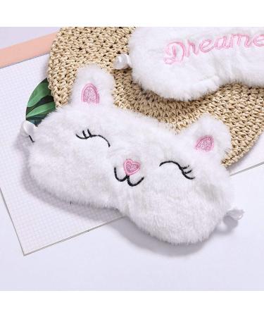 2 Pack Cute Animal Sleep Mask for Girls - Fox & Alpaca Cartoon Design - Soft Plush Blindfold Eye Cover for Women, Perfect for Travel, Nap, and Night Sleeping - Buy Online on GoSupps.com