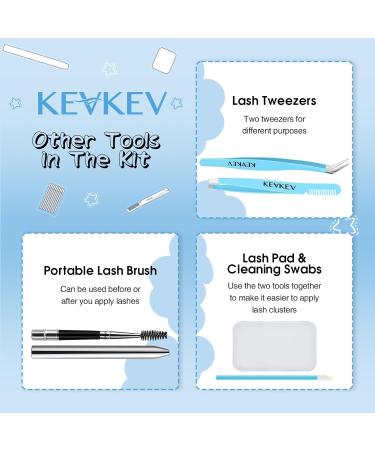 KevKev Lash Tools Kit - Complete Lash Cluster Set with Bond Seal Remover Tweezers & Brush | Perfect for Eyelash Extensions - Buy Online on GoSupps.com