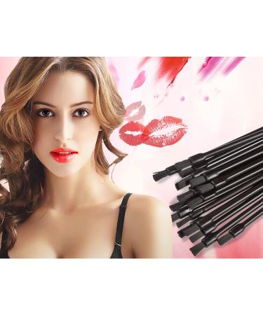 Pure Vie 100 Pieces Disposable Lip Brushes Lipstick Gloss Wands Applicator Makeup Tool Kits Black - Buy Online on GoSupps.com