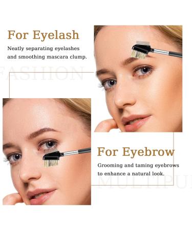 2 in 1 Eyelash Comb and Eyebrow Brush Set - Stainless Steel Makeup Grooming Tool for Lashes and Brows (2 PCS) - Buy Online on GoSupps.com
