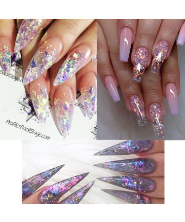 12 Colors Holographic Nail Art Glitter Sequins - Irregular Mermaid Nail Sequins for Face, Hand, Body - Colorful Fluorescent Glass Paper Nail Decoration - DIY A4 - Buy Online on GoSupps.com