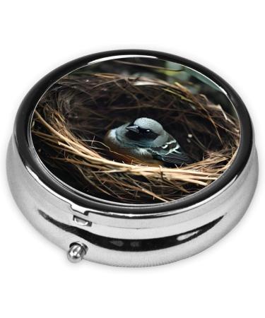 Little Bird Nestround Pill Box | 3-Compartment Portable Organizer for Travel | Compact Pill Box for Purse & Pocket - Buy Online on GoSupps.com
