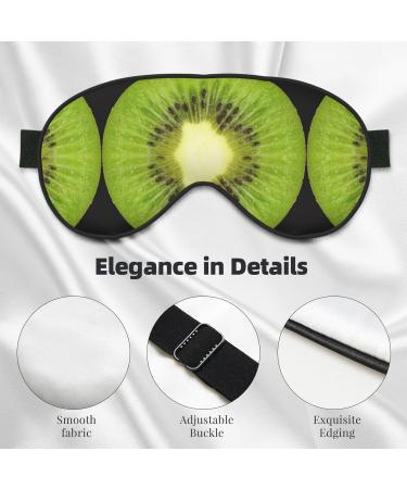 Kiwi Slice Print Unisex Sleep Eye Mask - Soft Comfort Eye Shade for Travel Yoga & Shift Work - Black - Buy Online on GoSupps.com