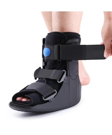 Inflatable Walking Boot Air Cam Walker Fracture Boot Orthopaedic boot for Sprained Ankle Short Air Walker Brace for Broken Foot Achilles Tendon Injury Black (Medium)
