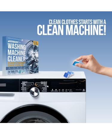 Washing Machine Cleaner Descaler Tablets - Eco-Friendly Deep Cleaning (24 Tablets 1 Year Supply) for HE Front & Top Loaders - Odor & Grime Eliminator - Buy Online on GoSupps.com